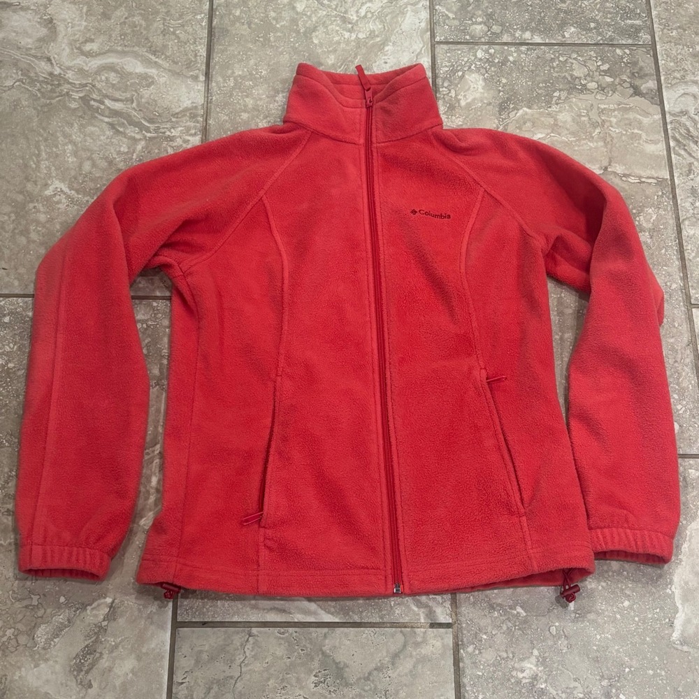 Columbia Womens Benton Springs Full Zip Fleece Jacket Coral Pink WL6439 Size M